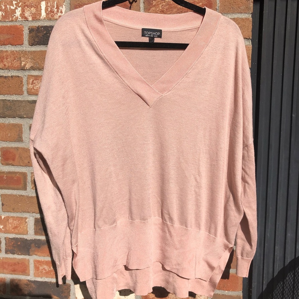 Topshop Oversized Pink Sweater